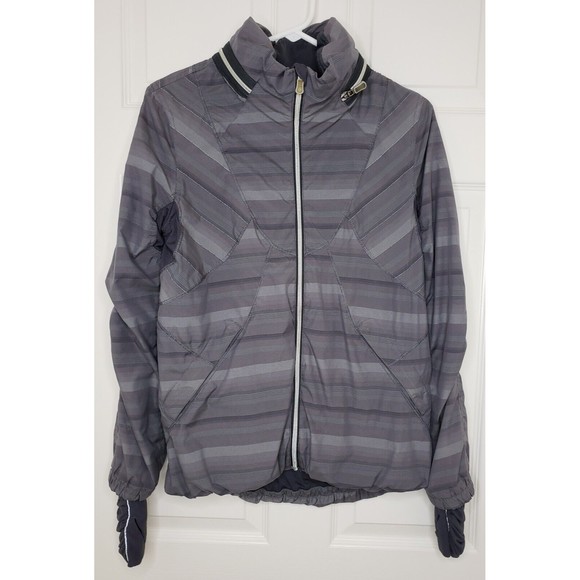 Lululemon Run Hustle Jacket Cool Poncho Stripe 8 MARK ON SLEEVE - Picture 2 of 13